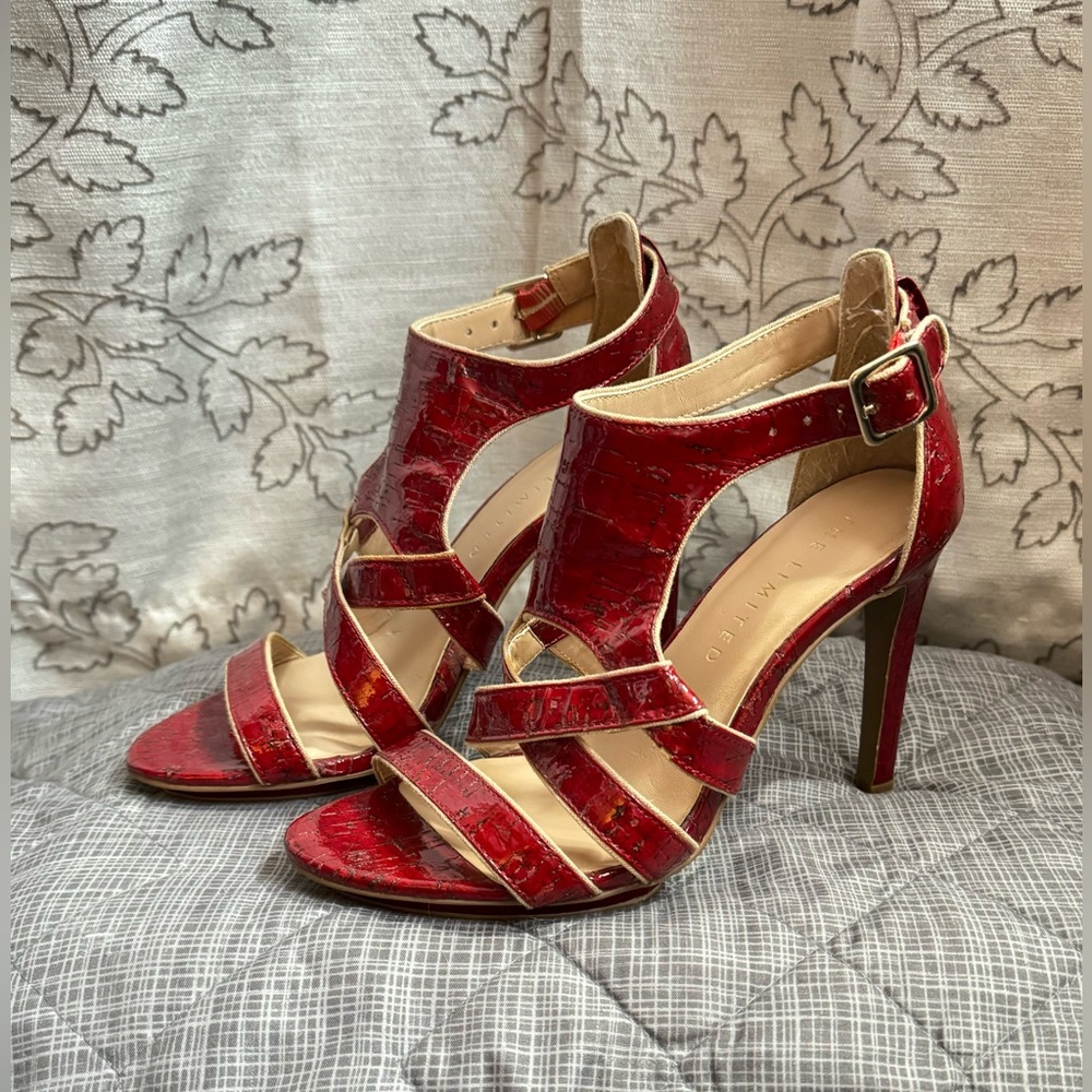 Red high heels, opened toed, The Limited Sz 7.5